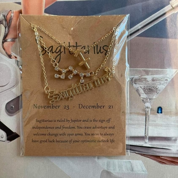 New Sagittarius Zodiac Sign Necklace - Picture 1 of 4